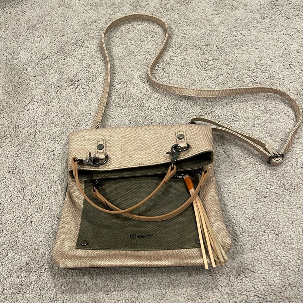 Sherpani Rebel Crossbody Purse in Natural/Moss
